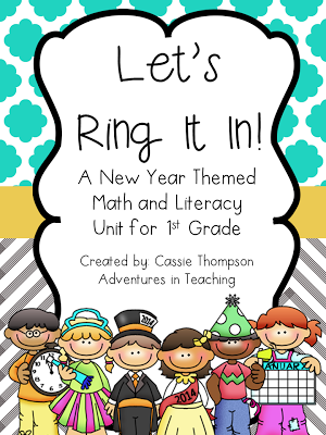 http://www.teacherspayteachers.com/Product/Lets-Ring-It-In-First-Grade-New-Years-Math-and-Literacy-1013919
